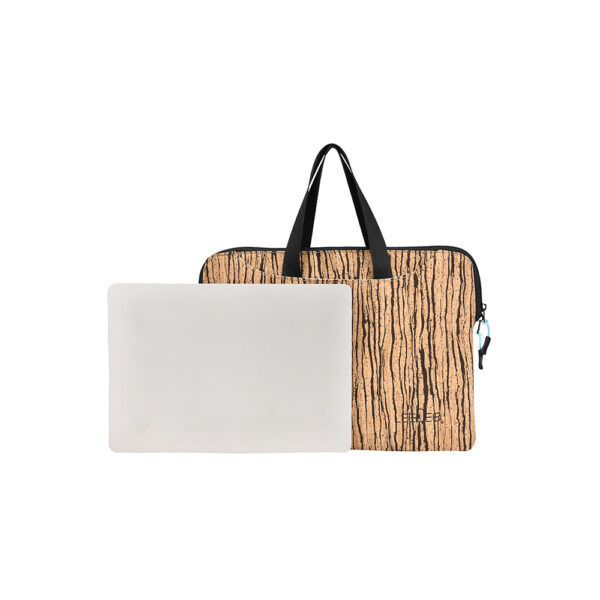 Cork Laptop Sleeve with Coffee Grounds