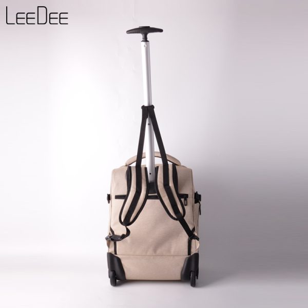 LE250409 Beige Minimalist Trolley Backpack - 图片 5