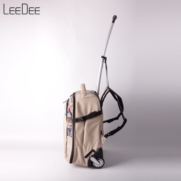LE250409 Beige Minimalist Trolley Backpack - 图片 6