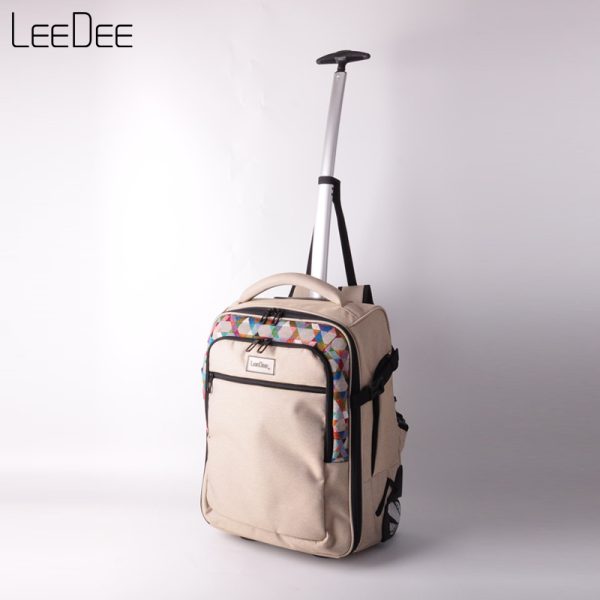 LE250409 Beige Minimalist Trolley Backpack - 图片 7