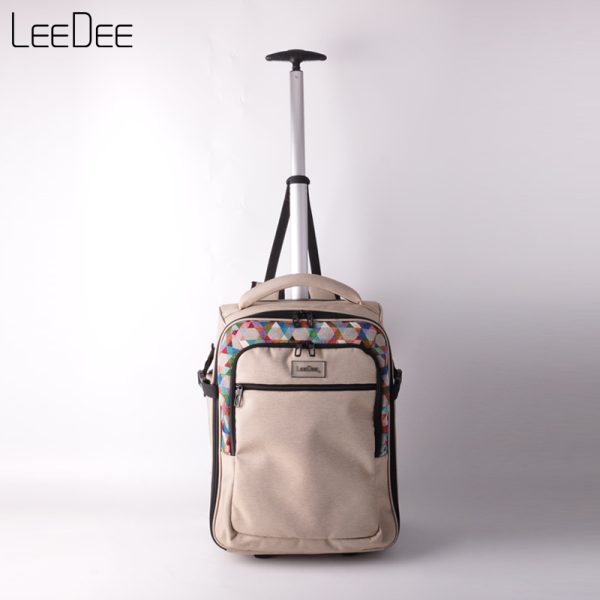 LE250409 Beige Minimalist Trolley Backpack - 图片 8