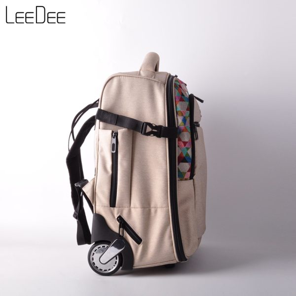 LE250409 Beige Minimalist Trolley Backpack - 图片 10