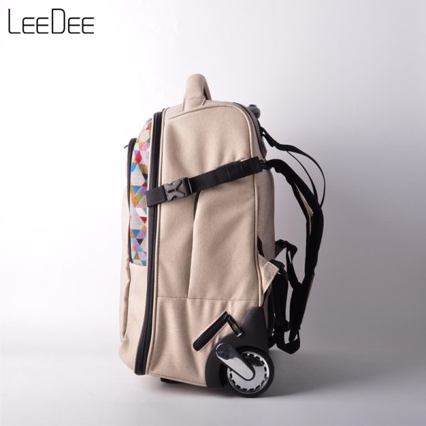 LE250409 Beige Minimalist Trolley Backpack - 图片 12