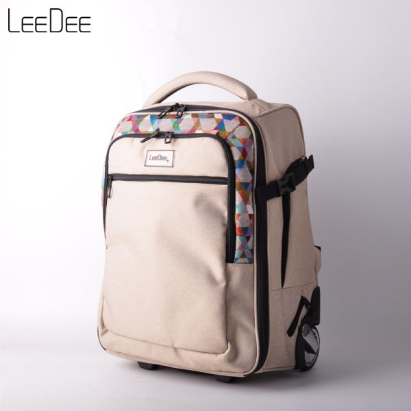 LE250409 Beige Minimalist Trolley Backpack