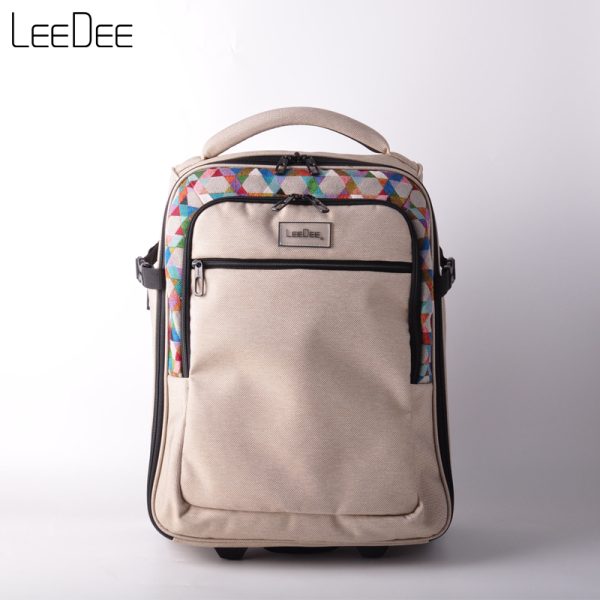 LE250409 Beige Minimalist Trolley Backpack - 图片 2