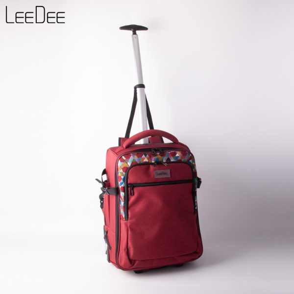 LE250409 Red Minimalist Trolley Backpack - 图片 2
