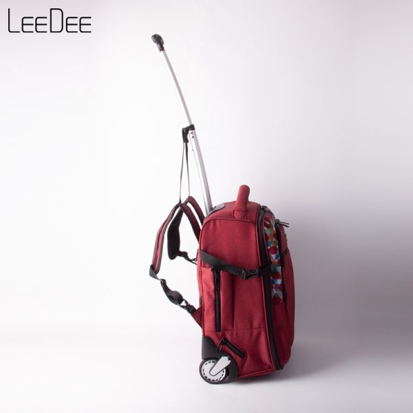 LE250409 Red Minimalist Trolley Backpack - 图片 3