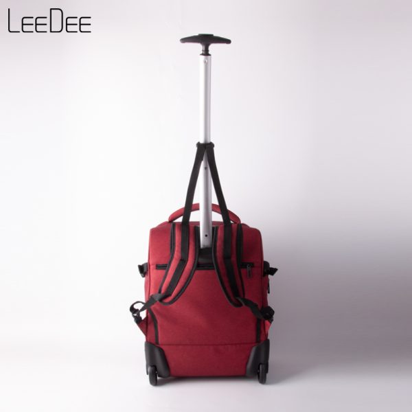LE250409 Red Minimalist Trolley Backpack - 图片 4