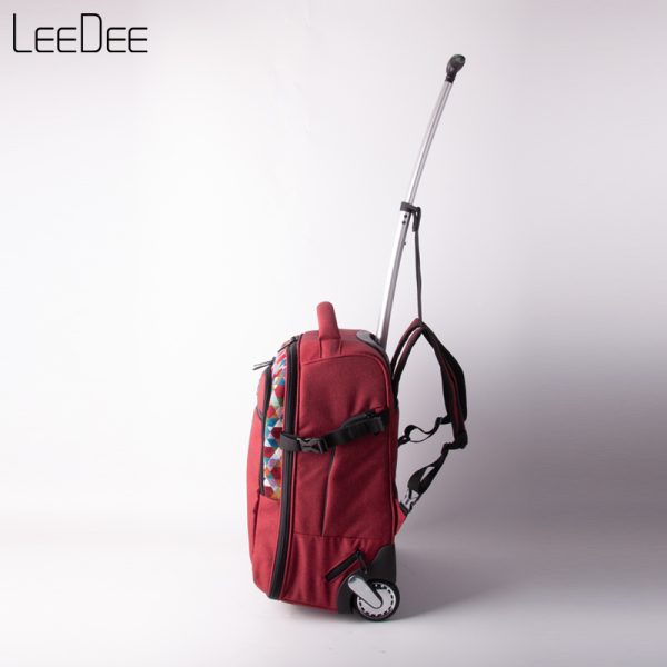 LE250409 Red Minimalist Trolley Backpack - 图片 8