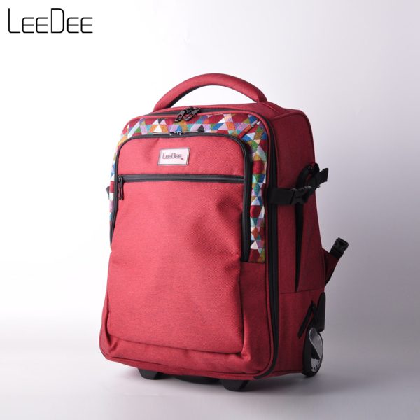 LE250409 Red Minimalist Trolley Backpack